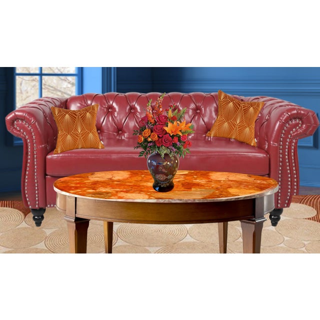 Murano Peacock Floral Purple Art Glass Vase For Sale - Image 17 of 18