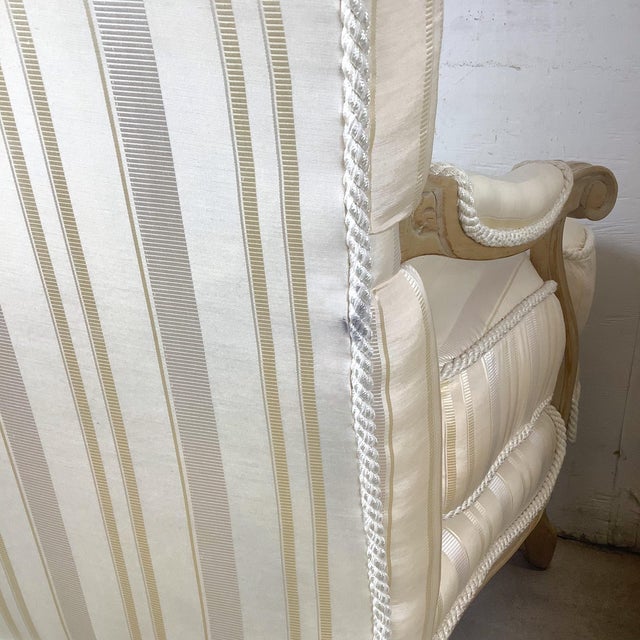 Pair of Louis XV–Style Bergère Armchairs in French Revival Taste For Sale - Image 11 of 12