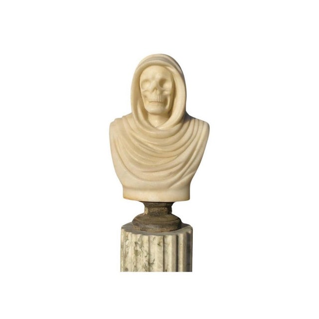 Vanitas Bust Sculpture, Marble For Sale - Image 5 of 5