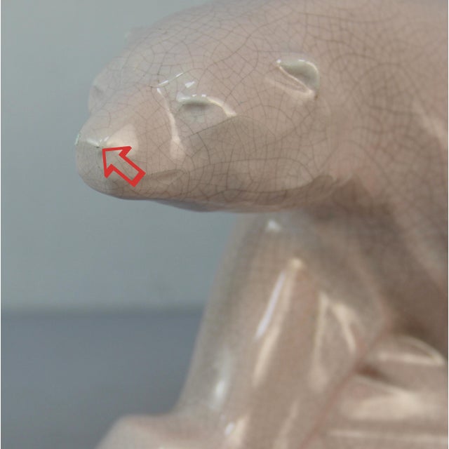 Ceramic Art Deco Polar Bear Figure by Edouard Cazaux, 1920s-1940s For Sale - Image 7 of 13