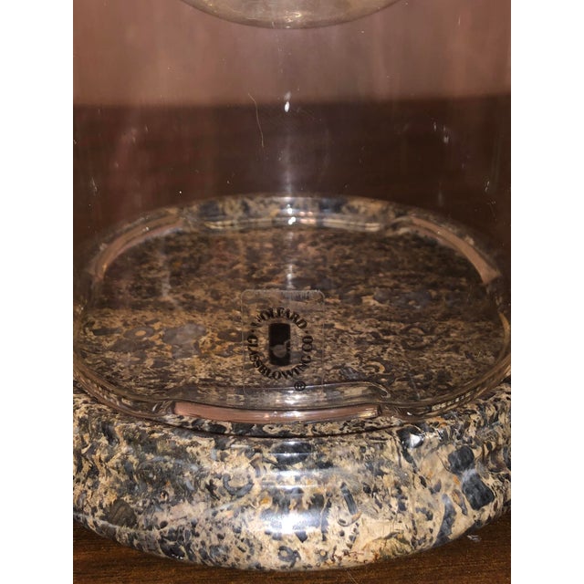 1970s Vintage 12" Wolfard Glassblowing Co Classic Oil Lamp With Marble Stand For Sale - Image 5 of 8