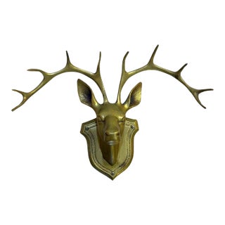 Brass Deer Head Wall Hook For Sale