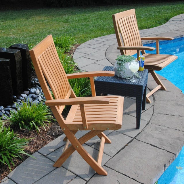 Niagara Teak Crown Folding Arm Chair For Sale - Image 12 of 12