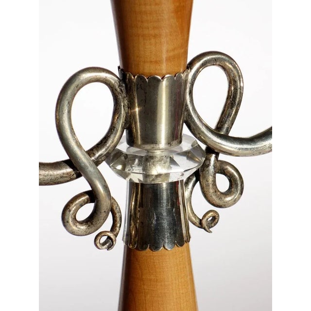 Italian Silvered Metal Candleholder by Arrigo Finzi for Metargent, 1940s For Sale - Image 6 of 8