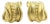 Mid 20th Century Kieselstein Cord 18K Yellow Gold Scroll Shell Clip On Earrings For Sale
