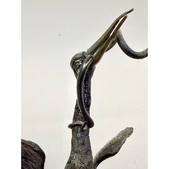 19th Century Pompeiian Bronze Neoclassical Grand Tour Souvenir Oil Lamp Heron For Sale - Image 14 of 17