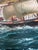 Textile Majestic Tall Ship Original Oil Painting on Canvas – Signed Hoffman – Framed For Sale - Image 7 of 12