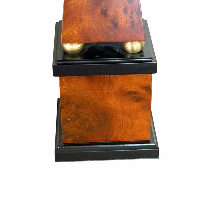 Wood Pair of Vintage Burl Wood Obelisks by Decorative Crafts #8675 Neo- Classical For Sale - Image 7 of 8