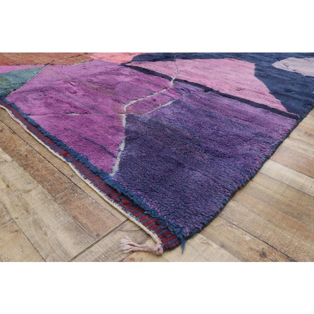 Colorful Abstract Beni Mrirt Moroccan Rug - 09'03 X 11'07 For Sale In Dallas - Image 6 of 9