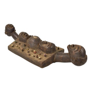 Early 20th Century Luba Divination Plank Four Faces For Sale