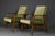 Mid-Century Modern Mid-Century Modern Beech Chairs in Olive Green Velvet, 1970s, Set of 2 For Sale - Image 3 of 11
