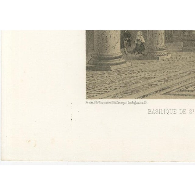 After Bayot, Basilica of San Lorenzo Fuori Le Mura Interior, 1869, Lithograph For Sale - Image 9 of 12