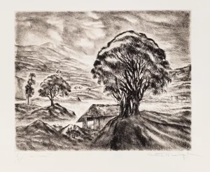Paulette Humbert - Landscape - Etching - Mid-20th-Century