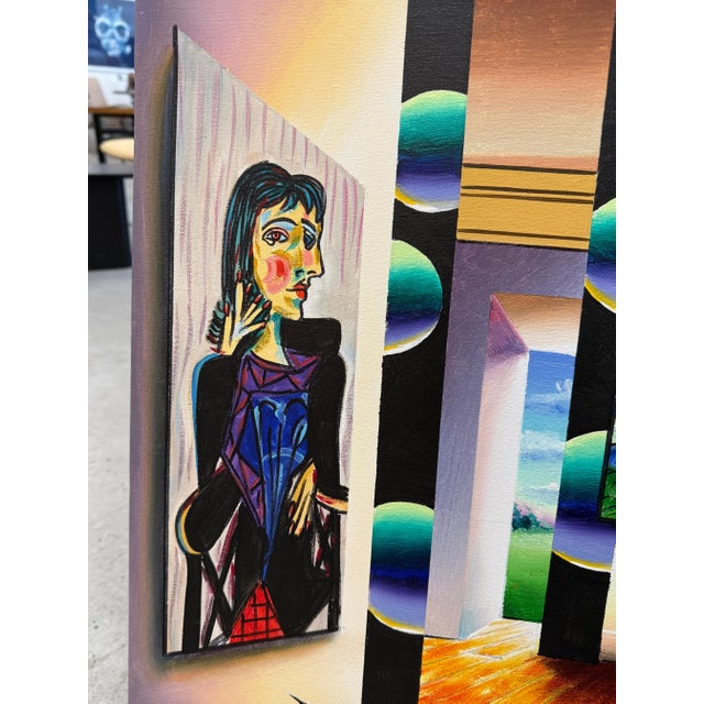 Surrealist Painting by Noted Artist Ferjo For Sale - Image 9 of 15