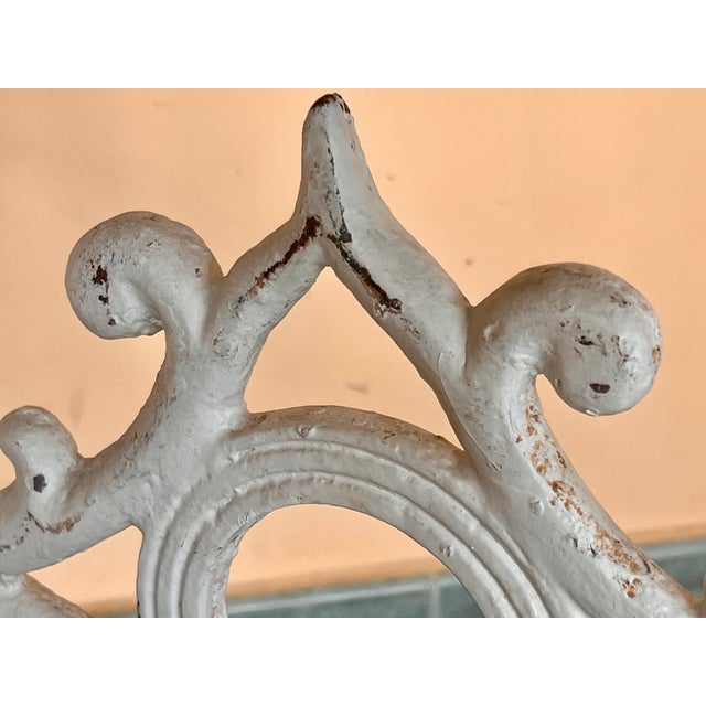 Metal French Solid Cast Iron French Scrolling "Butterfly" Coffee Table With Marble Top For Sale - Image 7 of 8