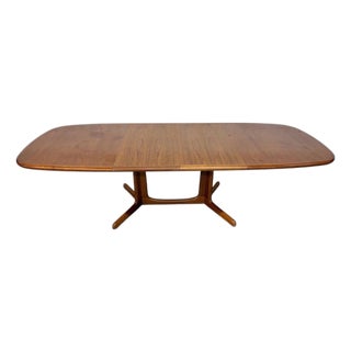 Vintage Danish Modern Teak Oval Dining Table For Sale