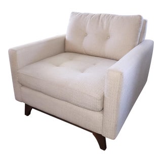 Organic Modern Jonathan Louis Collection Floor Model Off-White Club Chair For Sale