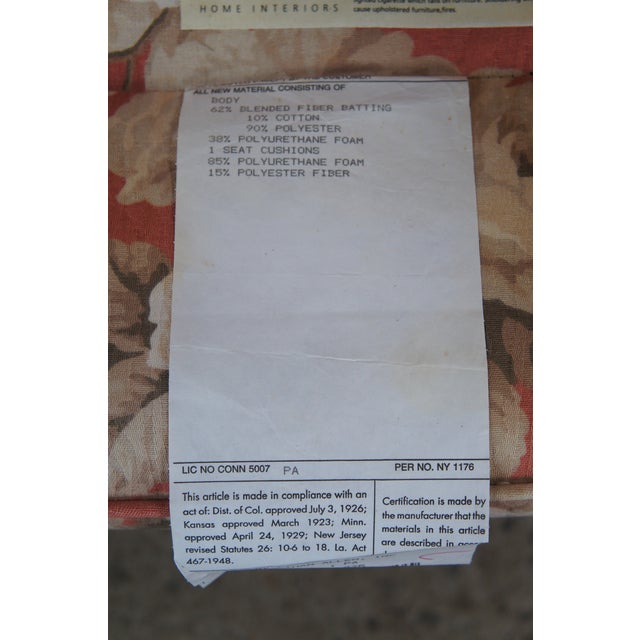 Ethan Allen Late 20th Century Ethan Allen Queen Anne 20-7517 Floral Upholstered Sussex Wingback Armchair For Sale - Image 4 of 14