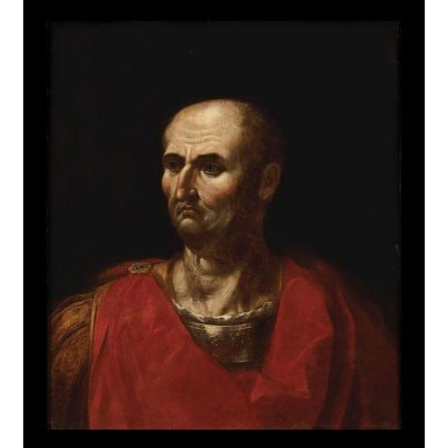 Italian School Artist, Portrait of Emperor Vespasian, 17th Century, Oil on Canvas For Sale - Image 3 of 6