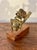 Antique Brass Nautical Sextant on Hardwood Display Stand, Maritime Instrument For Sale - Image 4 of 6