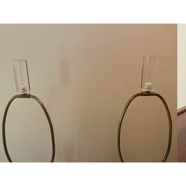 Mid 20th Century Mid-Century Modern Italian Sommerso Murano Glass Fluted Table Lamps - A Pair For Sale - Image 10 of 10