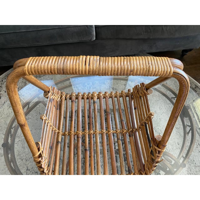 French Vintage French Bamboo Magazine Holder For Sale - Image 3 of 10