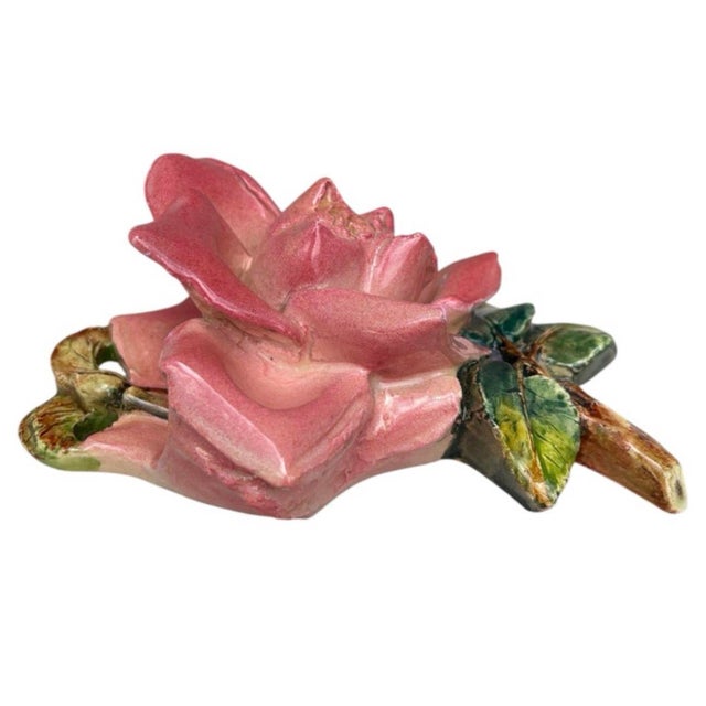 Delphin Massier Majolica Rose Wall Pocket Delphin Massier, Circa 1880 For Sale - Image 4 of 6