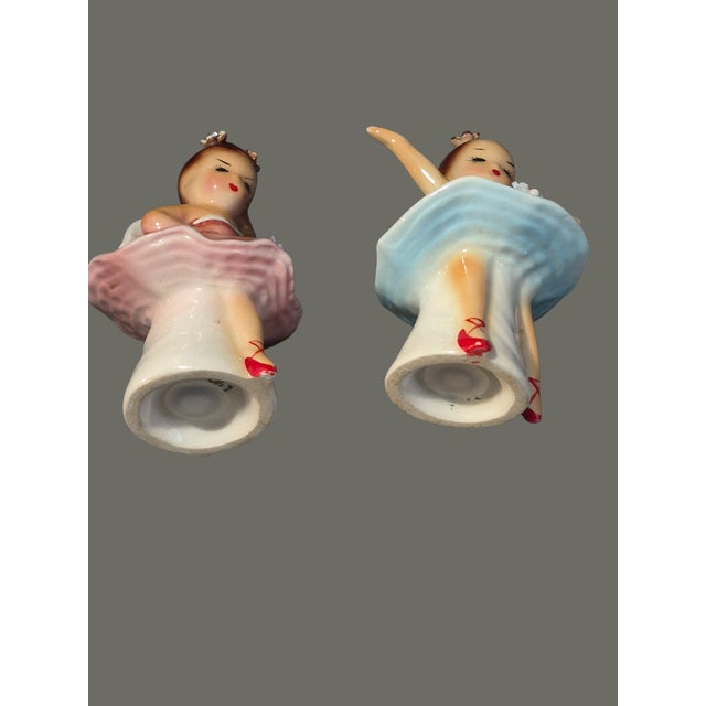 Mid 20th Century Vintage Figural Ballerina Angel Salt & Pepper Shakers Made in Japan For Sale - Image 5 of 6