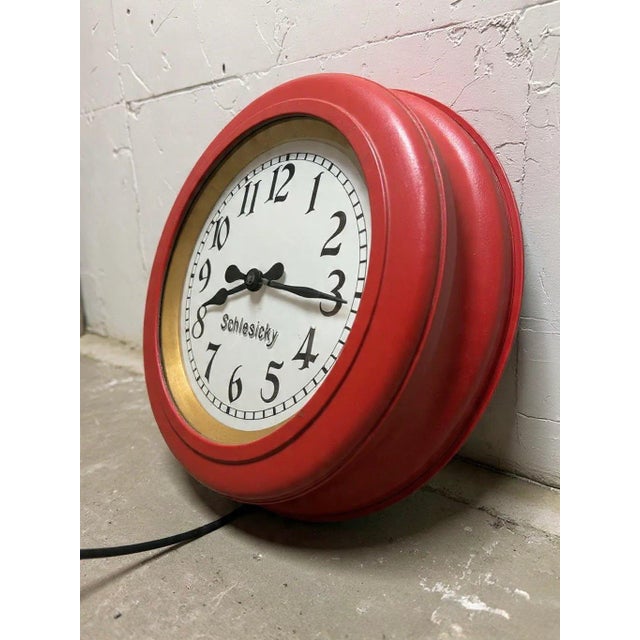 Metal Shop Clock by CTW for F. Schlesicky, 1900s For Sale - Image 7 of 11