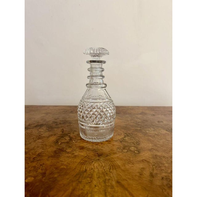Antique Edwardian Cut Glass Decanter, 1900 For Sale - Image 4 of 4
