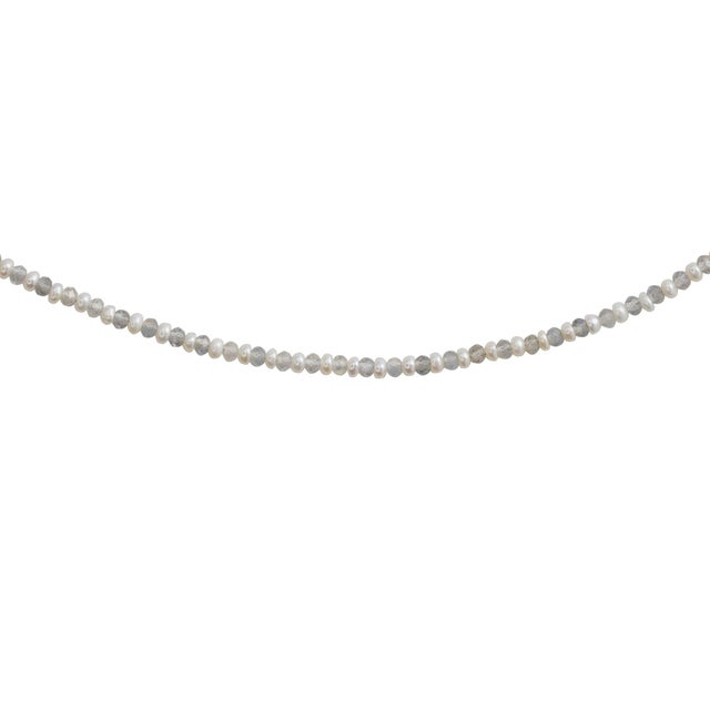 Lustra Tiny Pearl Labradorite Necklace For Sale - Image 4 of 10