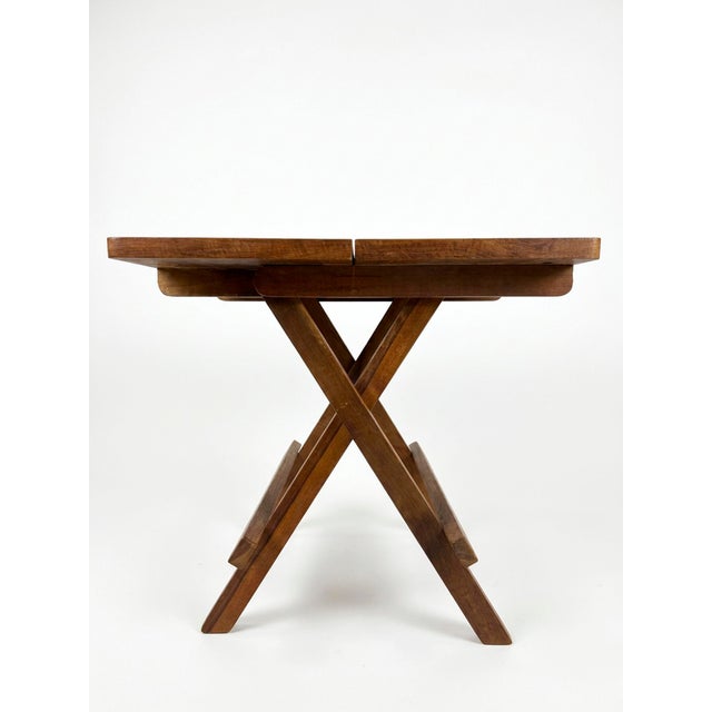 Mid 20th Century French Teak Folding Side Table For Sale - Image 5 of 5