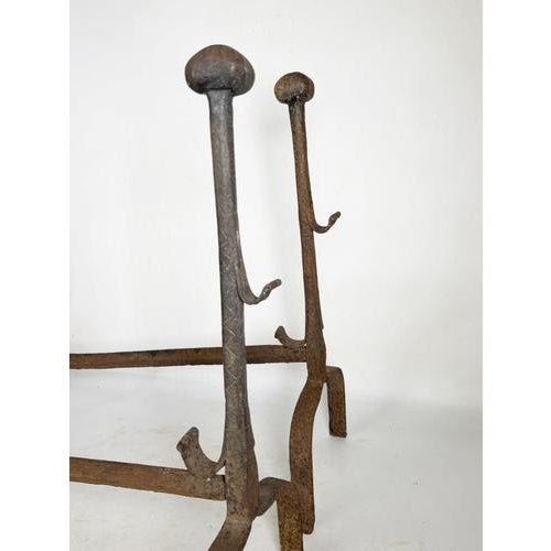 Cast Iron Andirons, France, 1960, Set of 2 For Sale - Image 14 of 18