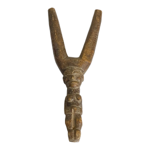 Old Lobi Figural Sling Shot Burkina Faso African 8" H