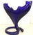 1970s 1970s Cobalt Blue Blown Glass American Cornucopia Gondola Centerpiece Vase For Sale - Image 5 of 16