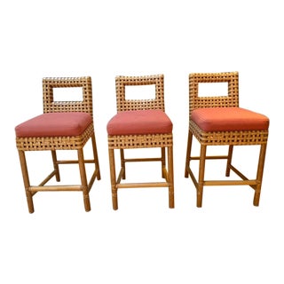 McGuire Antalya Counter Stools - Set of 3 For Sale