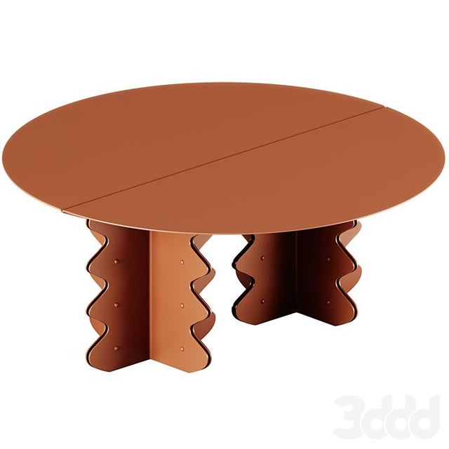 Round Coffee Table Wave Modern Metal Designer Side Table 33x14 Inch For Sale - Image 10 of 12