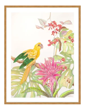 My Favorite Perch by Allison Cosmos in Gold Framed Paper, Medium Art Print