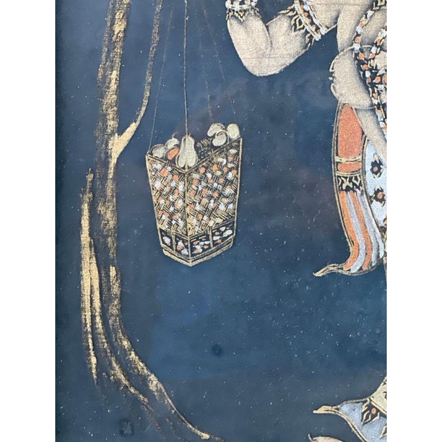 Wood Vintage Mid-Century Thai Mixed-Media Relief Art - Unknown Artist - Original Gallery Chemould Bombay Frame For Sale - Image 7 of 13