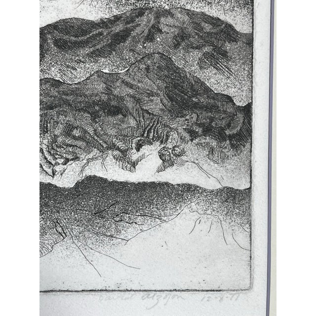 Abstract Vintage Abstract Landscape Etching Artist Proof For Sale - Image 3 of 7