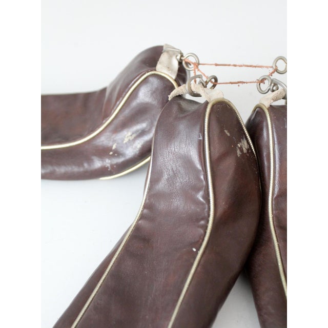 Plastic Vintage 1950s Golf Club Head Covers Set of 4 Brown and Cream For Sale - Image 7 of 12