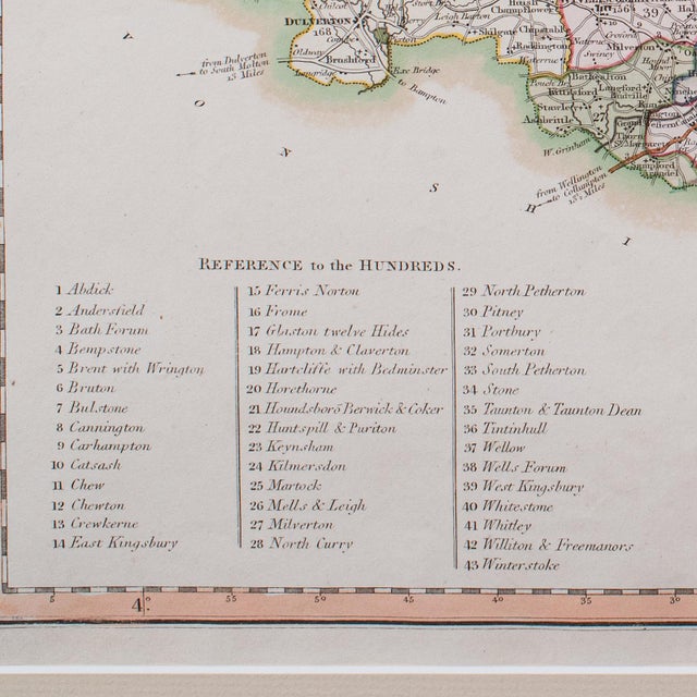 Antique County Map of Somerset, English, Framed Cartography, Regency, Circa 1830 For Sale - Image 10 of 12