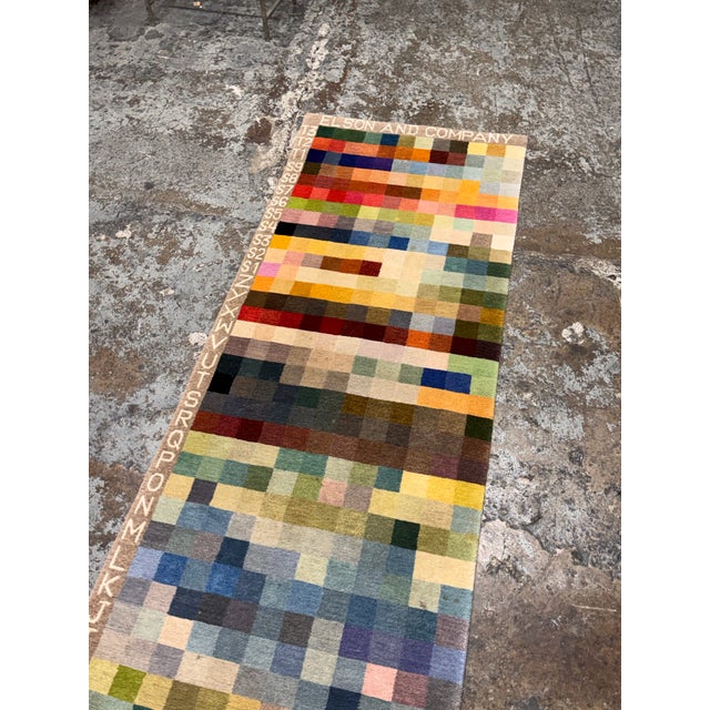 2ft 2in × 6ft 8in Elson & Company Color Chart Runner Rug For Sale - Image 4 of 12