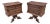 Antique American Empire Carved Walnut 2 Drawer Pedestal Base Side Chests/Tables - Pair For Sale