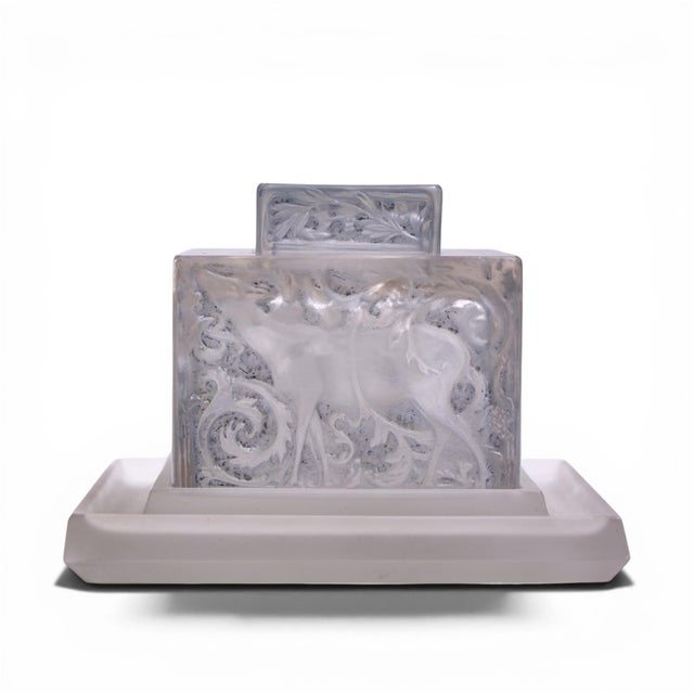 René Lalique René Lalique 1912 Biches Inkwell on Undertray For Sale - Image 4 of 10