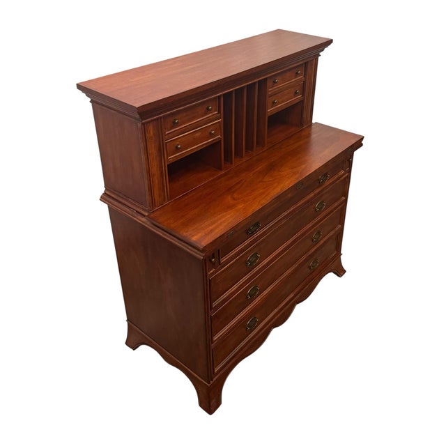 Brown Vintage Traditional American Style Cherry Secretary Desk For Sale - Image 8 of 12