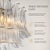 Mid-Century Modern Aloadecor W24 in 4-Light Vintage Mid-Century Modern Close to Ceiling Light 4-Tier Clear Art Glass Glam Flush Mount Ceiling Light in Antique Bronze For Sale - Image 3 of 6