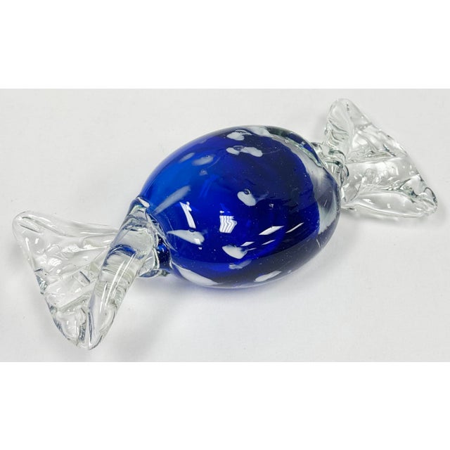 Murano Oversized Vintage Murano Style Glass Wrap Candy For Sale - Image 4 of 6