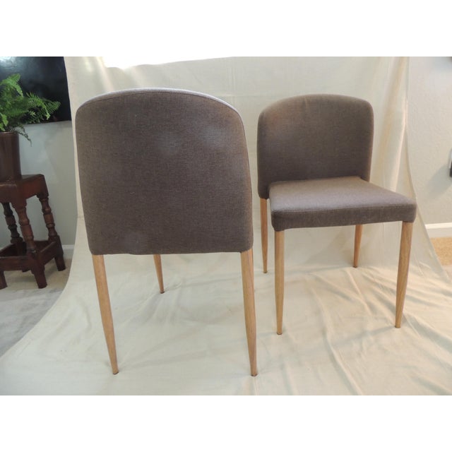 Mid-Century Modern Style Upholstered Dining Chairs - Set of 2 For Sale - Image 4 of 9