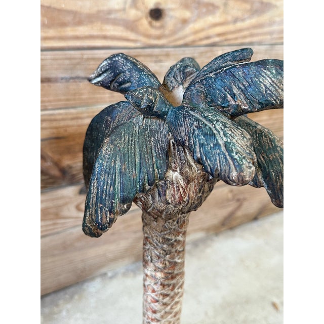 Brown Pair of Sculptural Metal Palm Tree Candleholders by Justin Sculpture For Sale - Image 8 of 12
